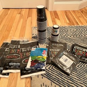 Lot of happy retirement party supplies